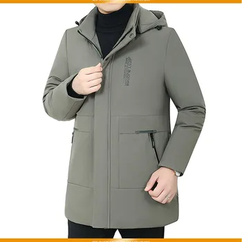 Зимняя мужская куртка 2023 года, Корейская версия, сохраняющая тепло, Верхняя одежда с капюшоном, Хлопковое утолщенное пальто для мужчин, Стильная ветровка, мужские пальто