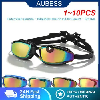 1 ~ 10ШТ Водонепроницаемые Плавательные очки с защитой от ультрафиолета, запотевания, очки для плавания, Профессиональные очки для дайвинга в бассейне, Гальваническое покрытие для взрослых