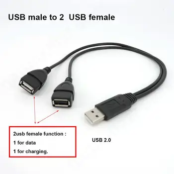 1 разветвитель OTG usb 2.0 от мужчины к 2way usb от женщины адаптер питания для передачи данных разъем постоянного тока удлинитель кабеля для зарядки usb v