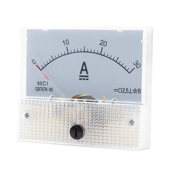 1 шт. Головка указателя вольтметра постоянного тока 85C1-DC 30A, белый ABS Аналоговый амперметр, панельный измеритель