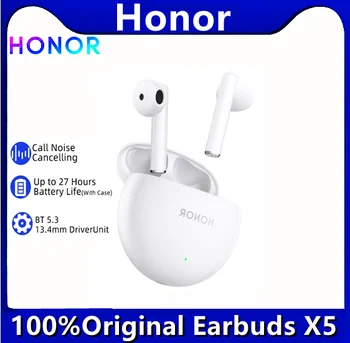 100% оригинальная беспроводная гарнитура Honor X5 Bluetooth 5.2 для звонков с подключением к двум устройствам 27 часов высокого качества звука и длительного срока службы