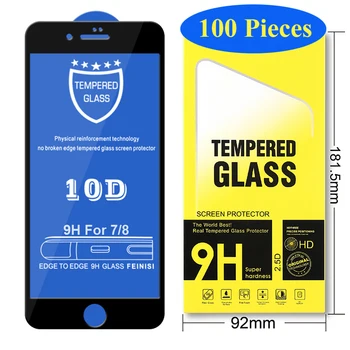 100шт 10D Защитная Пленка Из Закаленного Стекла 9H Для iPhone 14 Pro Max 13 Mini 12 11 XS XR X 8 7 6 Plus SE С Пакетом