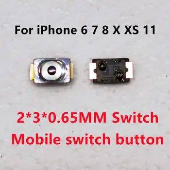 10шт 2*3*0.65 Микропереключатель SMD мм 2x3x0,65 мм для iPhone 6 7 8 Plus X XS 11 Тактильный кнопочный переключатель Tact 2 Pin для мобильных устройств