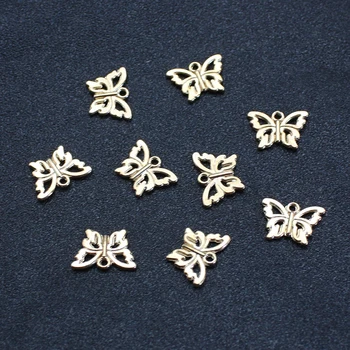 10шт Ретро 15*11 мм Золотой кулон-бабочка для ожерелья, серьги, браслета, изготовление ювелирных изделий своими руками, аксессуар для поиска