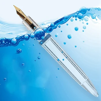 2 комплекта Перьевой ручки с пипеткой диаметром 0,5 мм, Прозрачные ручки большой емкости, школьные принадлежности для офиса, розовое золото и серый