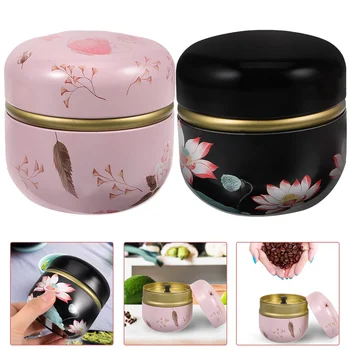 2 Шт. Баночки для хранения ароматизированного чая, держатели для конфет, Жестяные банки в японском стиле, металлические в упаковке