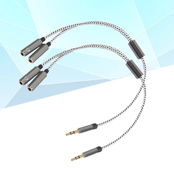 2 шт Удлинительный кабель 3,5 мм, удлинительный кабель для наушников, чехол для аудиоадаптера, разветвитель для наушников между мужчинами и женщинами.