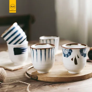200 мл Японская чашка для чая с ручной росписью, керамическая чашка для воды, ресторанная посуда для еды и напитков оптом