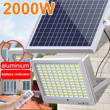2000 Вт Новый наружный Солнечный прожектор Бытового освещения, Водонепроницаемый светодиодный Садовый наружный светильник, мощный прожектор с дистанционным управлением