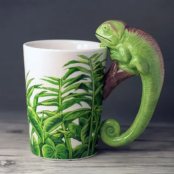 2019 Горячая распродажа, трехмерная ручная роспись, 3D кружка с животными, мультяшная ящерица, керамическая кофейная чашка, подарочная чашка