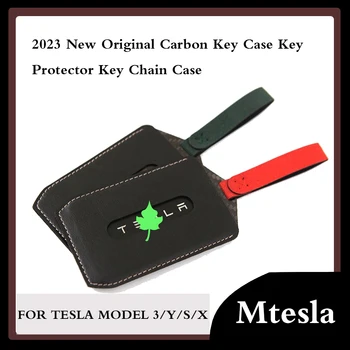 2023 Новая Оригинальная Карбоновая клетка для ключей Key Protector Keychain Cage Подходит для Tesla Model 3/Y/S/X