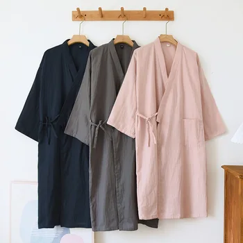 2023, новое пижамное кимоно в японском стиле, весенне-осенний женский комплект домашней одежды из 100% хлопка и марли, милый сладкий