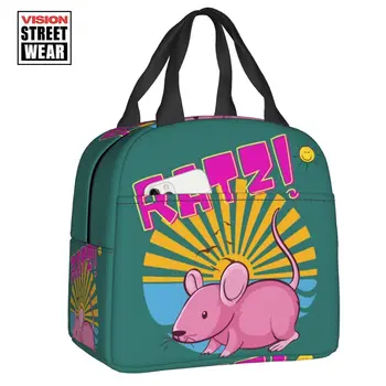 2023 Новый Ratz Funny Ratz Розовая изолированная сумка для ланча для женщин Портативный термоохладитель Ланч-бокс для еды Школьная сумка для ланча