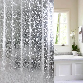 25%, пластиковая Водонепроницаемая занавеска для душа PEVA 3d, Прозрачная Белая Прозрачная занавеска для ванной комнаты, роскошная занавеска для ванны с крючками 12шт