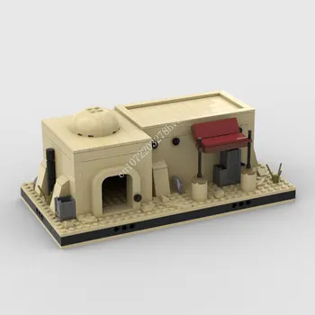 270ШТ MOC Космическая битва Модульная модель дома в пустыне Татуин Строительные блоки Технологические кирпичи DIY Игрушки для творческой сборки Подарки