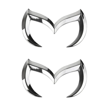 2X Серебряных логотипа Evil M, эмблемы, значка, наклеек на кузов автомобиля Mazda всех моделей, наклейка на задний багажник, наклейка, декор заводской таблички