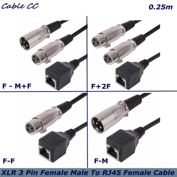 3-контактный кабель-разветвитель DMX XLR от мужчины к женщине RJ45, 2-канальный сетевой разъем для освещения сцены и студии звукозаписи