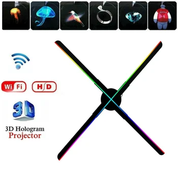 3D HD Вентилятор Голографический Проектор Wifi Встроенный 8G Рекламный Логотип Световой Декор Голографическая Лампа Трехмерные Проекторы 52 см