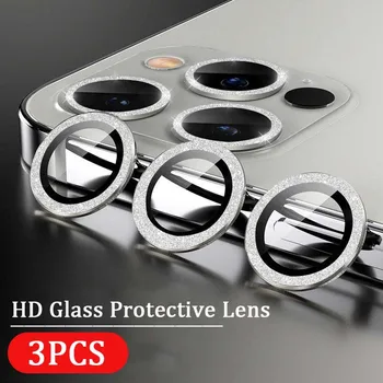3ШТ Роскошная Блестящая Пленка для Объектива iPhone 15 14 13 12 11 Pro Max Plus HD Glass Camera Lens Защитная Закаленная Пленка
