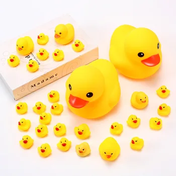 5 шт. Мультяшные детские игрушки для игры в воде и купания Pinch Joy Little Yellow Duck с мягким клейким эмалевым животным