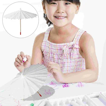 5 Шт. Пустой Зонт для рисования маслом, поделки для маленьких детей, мини-зонты из белой бумаги, принадлежности для граффити на зонтиках