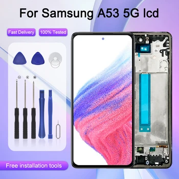 6,5-Дюймовый Экран A536B Для Samsung Galaxy A53 5G Lcd Сенсорная Панель Дигитайзер A536U В Сборе Дисплей A536 Бесплатная Доставка С Рамкой