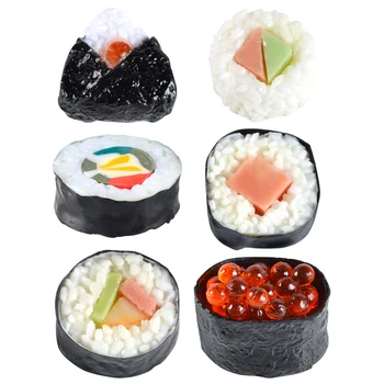 6 шт. Имитационная модель суши, реалистичные игрушки для еды, торт, фрукты из ПВХ пластика
