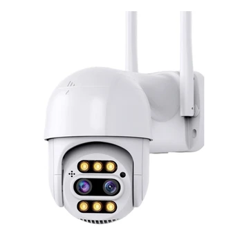 8-Мегапиксельная PTZ IP-камера с двумя объективами 4K, Беспроводная Wi-Fi, Обнаружение человека, 8-Мегапиксельная аудио-камера видеонаблюдения