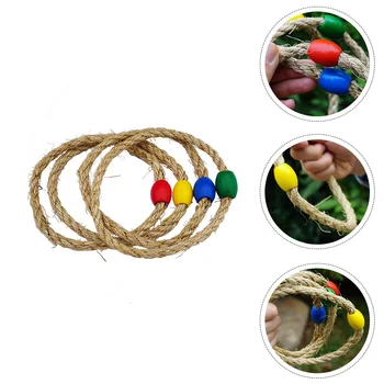 8 ШТ. деревянный игровой набор с натуральным канатным наконечником для детей, детский деревянный родитель-ребенок