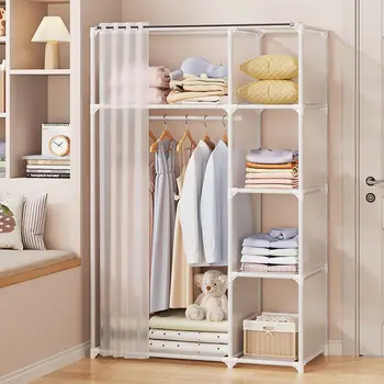 Aoliviya Sh Новый простой шкаф для одежды для дома, спальни, комнаты для сдачи в аренду, шкаф для хранения одежды, вешалка напольная вертикальная, большой емкости, л