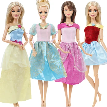 BJDBUS 4 компл./лот Модное кукольное платье для куклы Барби принцессы Одежда для свадебной вечеринки Кружевная одежда 11,5 