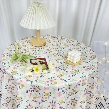 dekoracja ślubna Retro kwiatowy tkanina na piknik rekwizyty fotograficzne tło materiałowe kwadratowy okrągły obrus