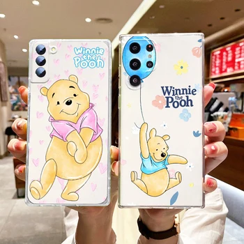 Disney Winnie Bear Cool для Samsung Galaxy S23 S22 S21 S20 S10 S9 Ultra Plus Pro 4G 5G Прозрачный чехол для телефона