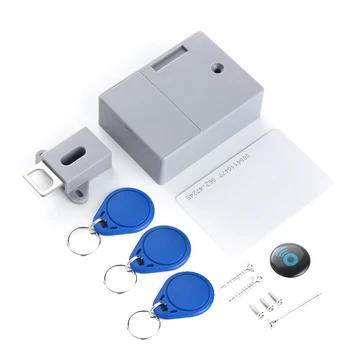 DIY Умный датчик RFID скрытой безопасности, цифровой замок для шкафа / Электронные замки для ящиков, невидимый сенсорный замок для мебели для гардероба