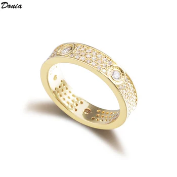 Donia jewelry Европейское и американское модное роскошное кольцо из высококачественной меди с микро-инкрустацией из циркона AAA, женские подарки
