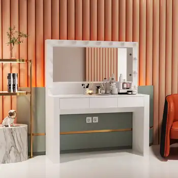 Ember Interiors Skylar, Современный туалетный столик с росписью, светильники, для спальни