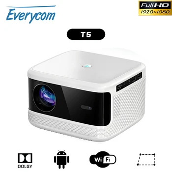 Everycom T5W Home Beam Проектор Android 9,0 Smart TV 4k Домашний кинотеатр 8000 люмен 5G WiFi Smart Beam 1920*1080P FHD Домашний кинотеатр