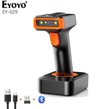 Eyoyo EY-029 С Автоматическим сканированием Экрана 1D Bluetooth Сканер Штрих-кода С Индикатором Мощности 2500 мАч Беспроводной 2D Считыватель QR-кода