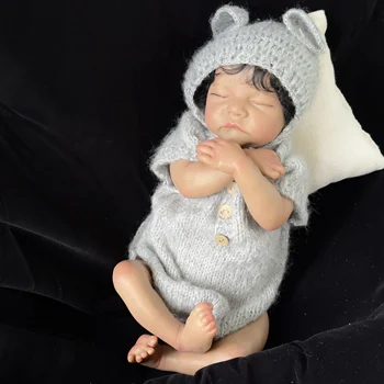 FBBD 49 СМ Новорожденная кукла Reborn Brown Skin Levi Sleeping Мягкая Силиконовая гибкая 3D кукла в тон коже