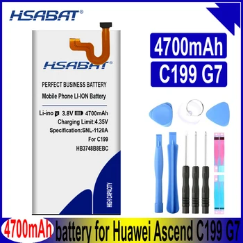 HSABAT 4700 мАч HB3748B8EBC Батарея для Huawei Ascend C199 G7 G7-TL100 C199-CL00 C199S RIO-AL00, CL00 L01 L02 L03 L11 TL00 UL00