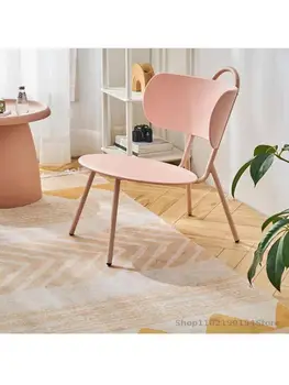 Nordic ins обеденный стул для отдыха гостиная домашняя спальня письменный стул для макияжа спинка простой современный чистый красный стул