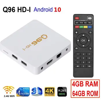 Q96 HD-I Smart TV Box Rockchip RK3228A Четырехъядерная телеприставка 4K HDR Android 10 4GB 64GB 2.4G WiFi 3D медиаплеер Video TV Box
