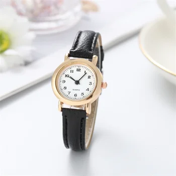 Sdotter Маленькие и изысканные женские кварцевые часы с цифровым простым ремешком, женские часы