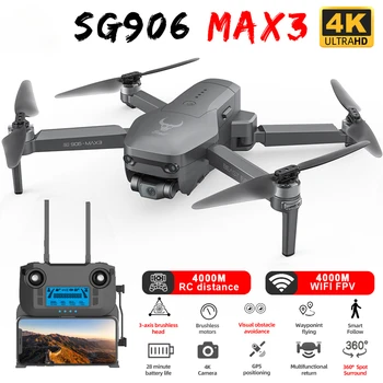 SG906 MAX3 Drone 4K Камера Профессиональный 3-Осевой Карданный Подвес 5G Wifi GPS Дрон На Расстоянии 4 км Бесщеточный FPV Складной Квадрокоптер MAX2 F22S