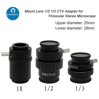 SZMC TV1/2 1/3 CTV Адаптер 0.5X 0.35X 1X C-mount Адаптер Объектива Тринокулярный Стереомикроскоп Аксессуары Для Видеокамеры HDMI USB