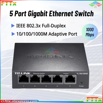 TP-Link 5-портовый Гигабитный коммутатор Ethernet TL-SG1005D Сетевой коммутатор Подключи и играй Сетевой концентратор Интернет-разветвитель 1000BASE-T