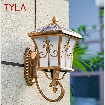 TYLA Ретро Уличные солнечные настенные бра LED Водонепроницаемая Классическая лампа IP65 для домашнего крыльца