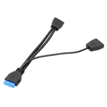 USB-разветвитель материнской платы, внутренний USB-концентратор, 19-контактный USB-разветвитель от 1 до 2 кабелей, прочный челнок