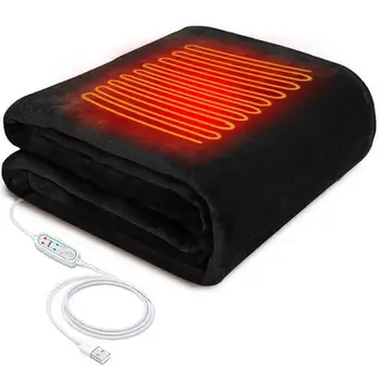 USB Электрическая нагревательная шаль, которую можно стирать, 3 настройки нагрева С функцией синхронизации, индикатор одеяла с подогревом из углеродного волокна, шея, плечо, автомобиль