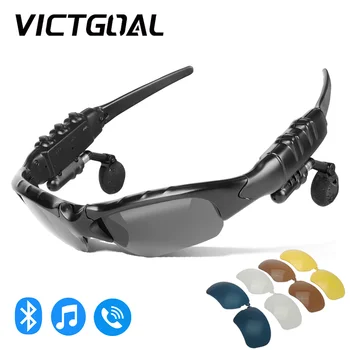 VICTGOAL Велосипедные Bluetooth-очки Поляризованные мужские солнцезащитные очки Велосипедные очки Спортивные линзы Электрический MTB Дорожный велосипед Смарт-наушники
